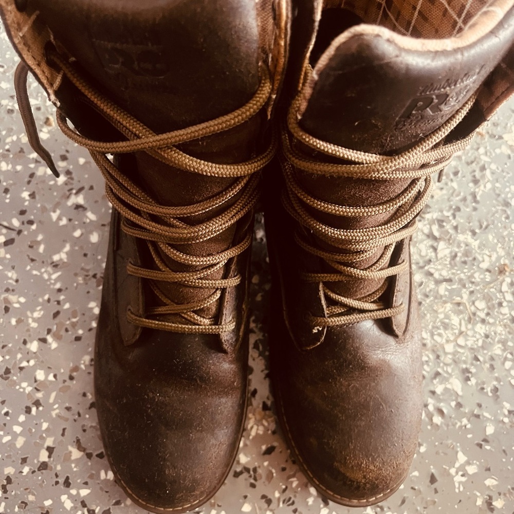 Timberland Pro work brown leather boots 8.5